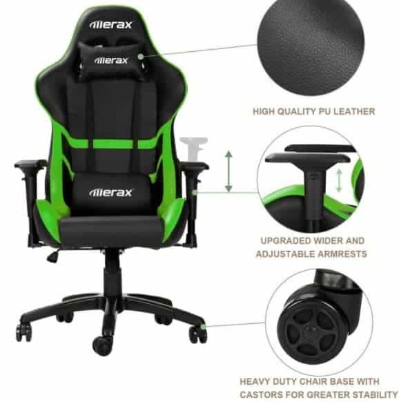 merax gaming chair green